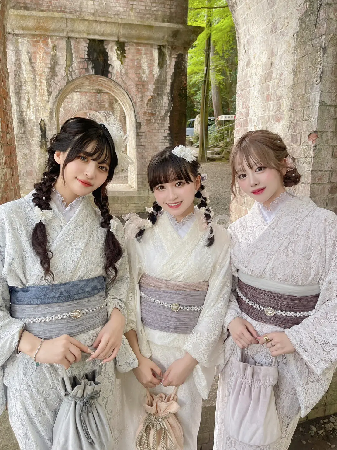 Cute Matching Lace Kimonos in Soft Colors